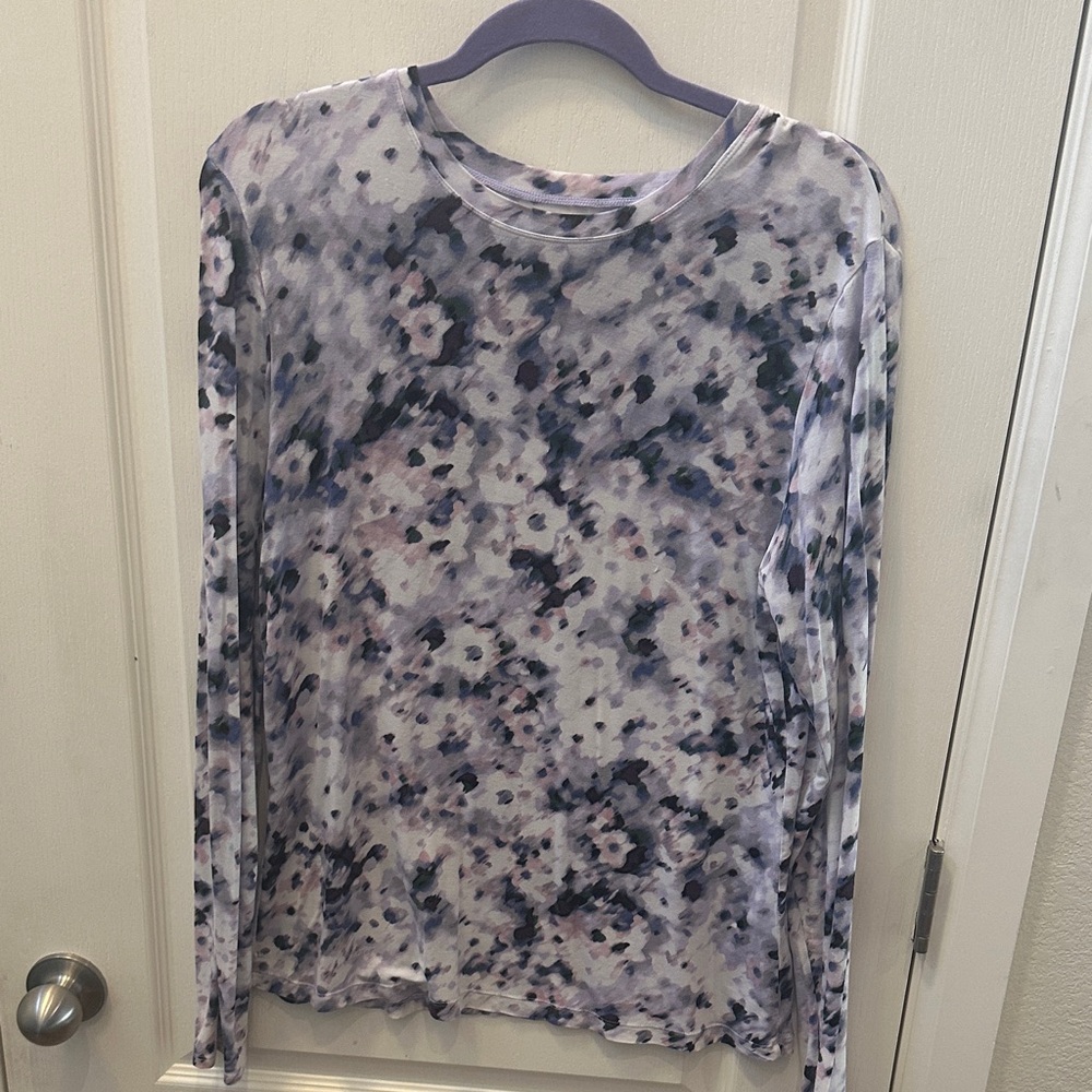 Cuddl Duds Multicolor Floral Long Sleeve Tee